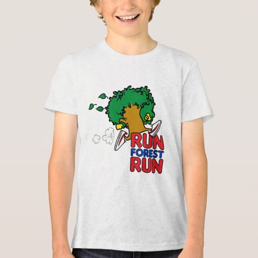Run Forest Run Tri-Blend Shirt (Voorkant)