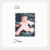 run Gingerbrood Vierkante Sticker (Voorkant)