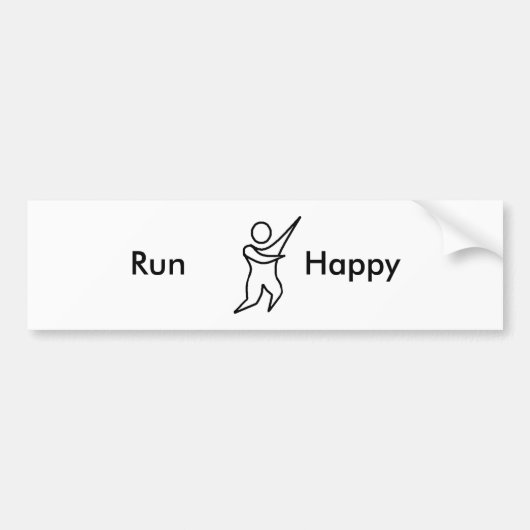 Run Happy 01, Bumpersticker (Voorkant)