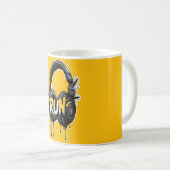 RUN Headphones Street Art Sticker Koffiemok (Voorkant rechts)