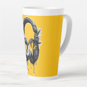 RUN Headphones Street Art Sticker Latte Mok (Rechterhoek)