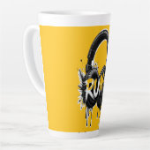 RUN Headphones Street Art Sticker Latte Mok (Linkerhoek)