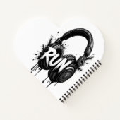 RUN Headphones Street Art Sticker Notitieboek (Achterkant)