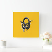 RUN Headphones Street Art Sticker Vierkante Klok (Huis)