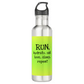 RUN, Hydrate, Eat, Liefde, Slaap, Herhaal Waterfles (Voorkant)