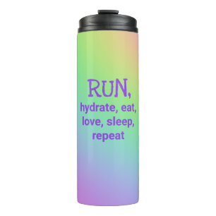 RUN, Hydrate, Eat, Liefde.. Thermische getumbler Thermosbeker
