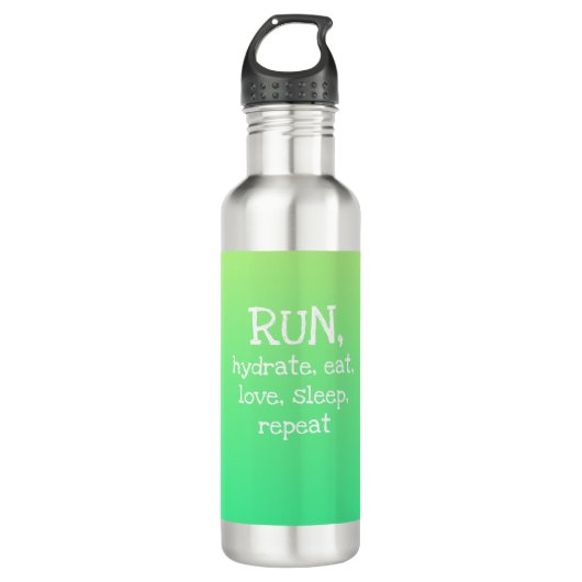 RUN, Hydrate, Eat, Love.. Steel Water Bottle Waterfles (Voorkant)