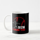 Run I Dare You Funny Baseball Catcher Baseball Pla Koffiemok (Links)