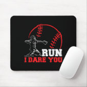 Run I Dare You Funny Baseball Catcher Baseball Pla Muismat (Met muis)