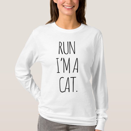 RUN I'M A CAT T-SHIRT (Voorkant)