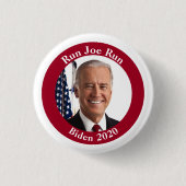 Run Joe Run - Joe Biden - 2020 Ronde Button 3,2 Cm (Voorkant)