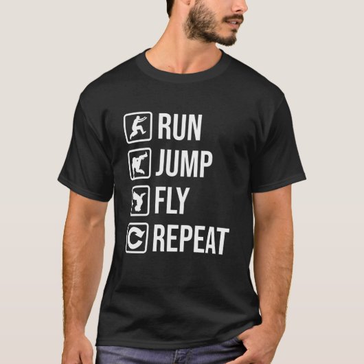 Run Jump Fly Repeating Funny Parkour Freerunning T-shirt (Voorkant)