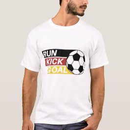 Run Kick Goal Voetbalontwerp T-shirt