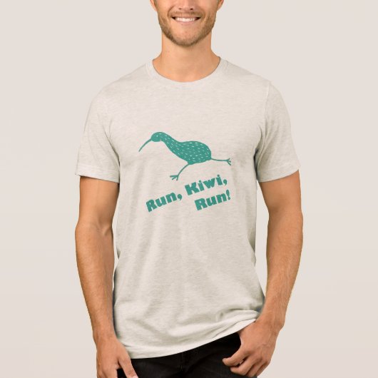 Run, Kiwi, Run! Tri-Blend Shirt (Voorkant)