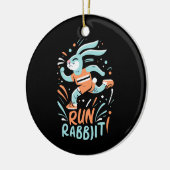 Run Konijn Marathon Runner Bunny Leuk Keramisch Ornament (Links)