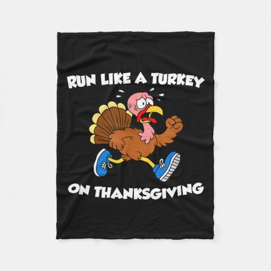 Run Like A Turkey On Thanksgiving Funny Trot  Fleece Deken (Voorkant)