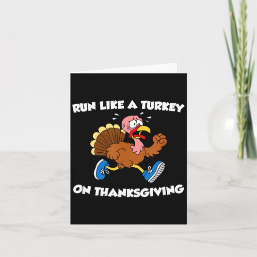 Run Like A Turkey On Thanksgiving Funny Trot  Kaart (Voorkant)