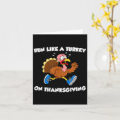 Run Like A Turkey On Thanksgiving Funny Trot  Kaart (Gele Bloem)