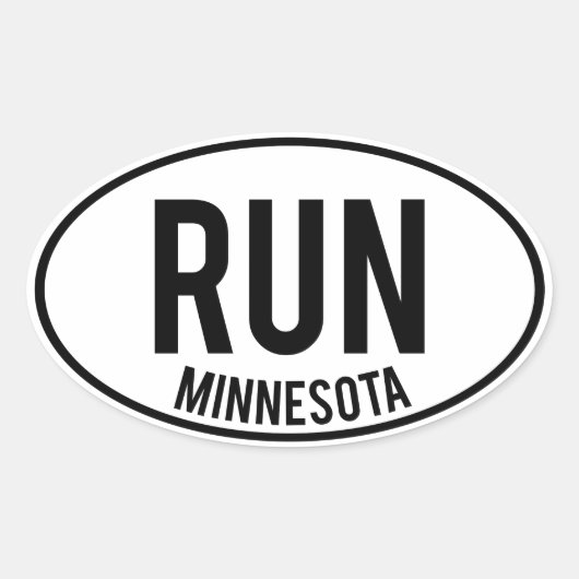 RUN, Minnesota Ovale Sticker (Voorkant)