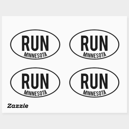 RUN, Minnesota Ovale Sticker (Vel)