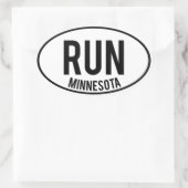 RUN, Minnesota Ovale Sticker (Tas)