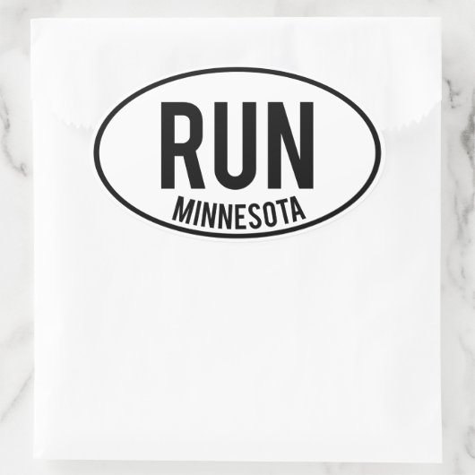 RUN, Minnesota Ovale Sticker (Tas)