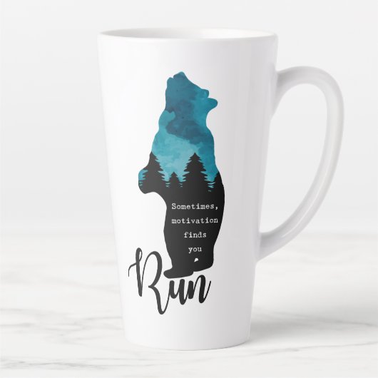 Run Motivation vindt je grappig Beer Latte Mok (Rechts)