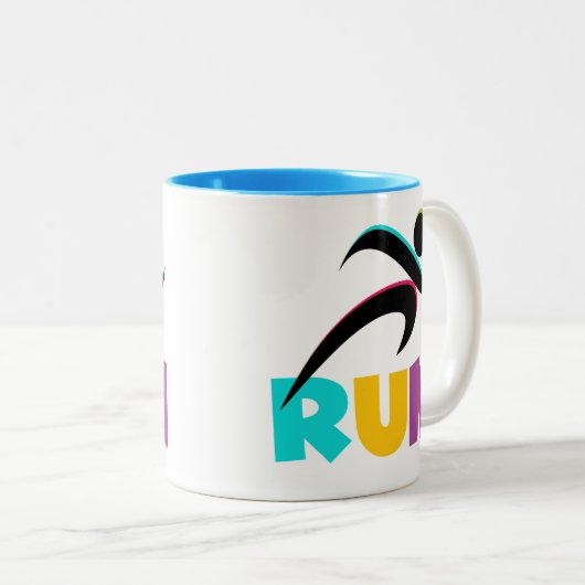 RUN Multi Tweekleurige Koffiemok (Voorkant rechts)