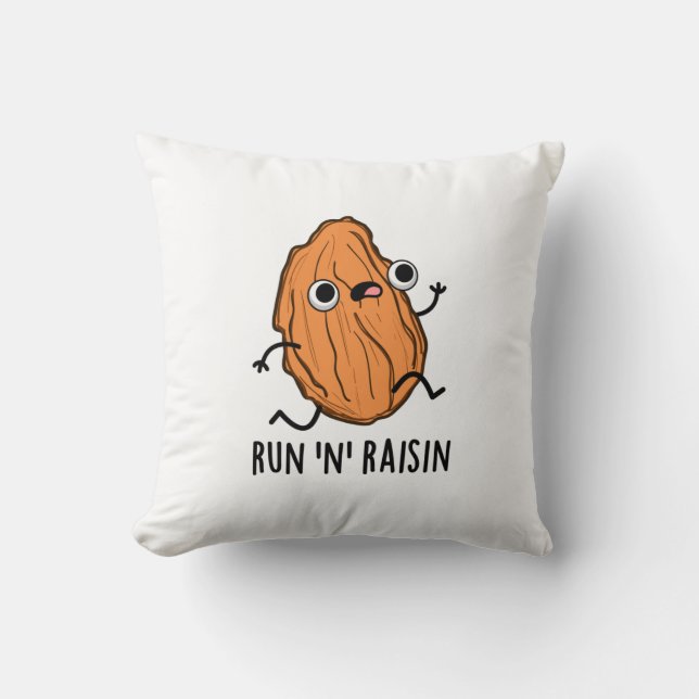 Run N Raisin Funny Food Pun Kussen (Voorkant)