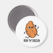 Run N Raisin Funny Food Pun Magneet (Voorkant / Achterkant)