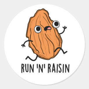 Run N Raisin Funny Food Pun Ronde Sticker
