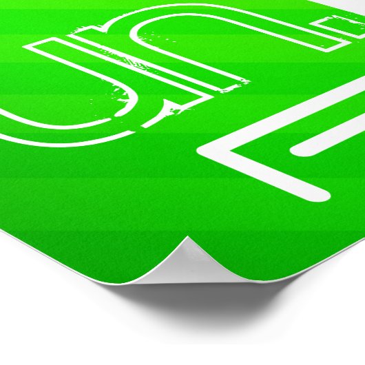 Run; Neon Green Stripes Poster (Hoek)