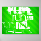 Run; Neon Green Stripes Poster (Voorkant)