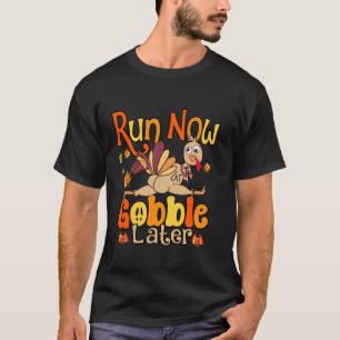 Run Now Gobble Later Grappig Turkije Coquette boog T-shirt