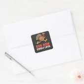 Run Now Gobble Later Turkije Runner Marathon Vierkante Sticker (Envelop)