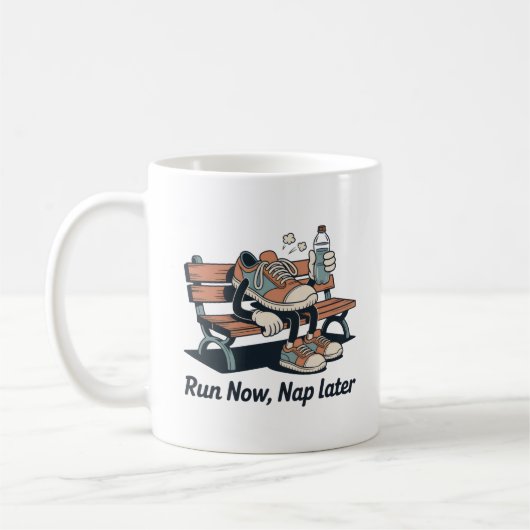 Run Now, Nap Later – Funny Fitness Gift for Runner Koffiemok (Links)
