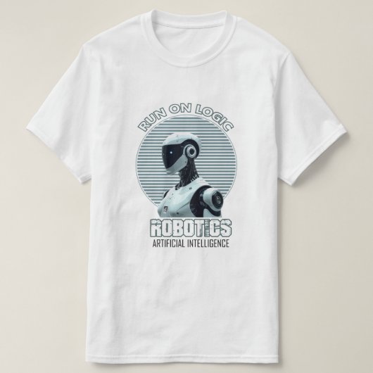 Run On Logic | Modern AI humanoïde robot T-shirt (Design voorkant)
