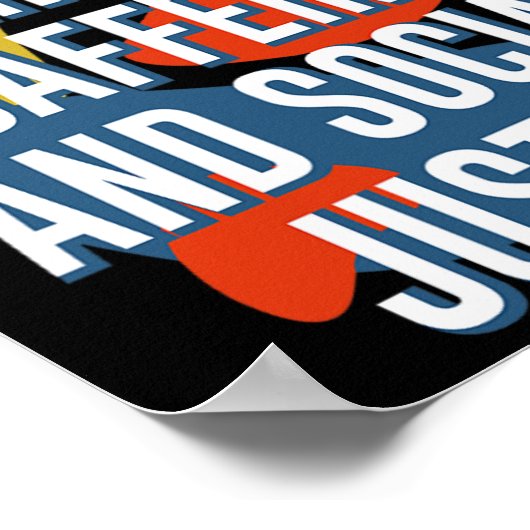 Run op feminisme Cafeïne en sociale rechtvaardighe Poster (Hoek)