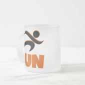 RUN Oranje Matglas Koffiemok (Voorkant links)