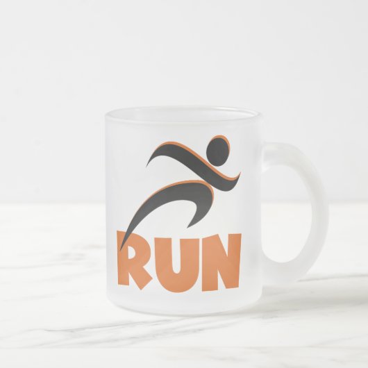 RUN Oranje Matglas Koffiemok (Rechts)
