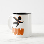RUN Oranje Tweekleurige Koffiemok (Voorkant links)