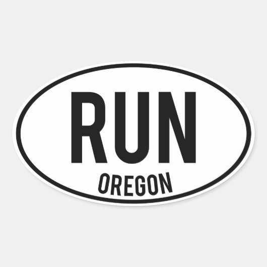 RUN Oregon Ovale Sticker (Voorkant)