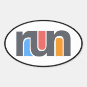 Run Oval Car Sticker (Voorkant)