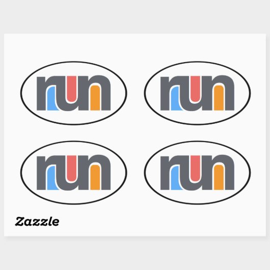 Run Oval Car Sticker (Vel)