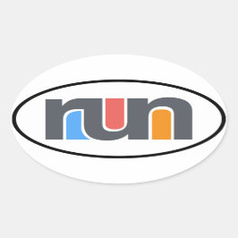Run Oval Car Sticker
