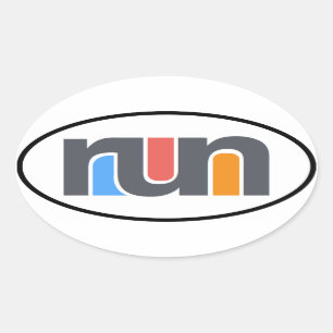 Run Oval Car Sticker
