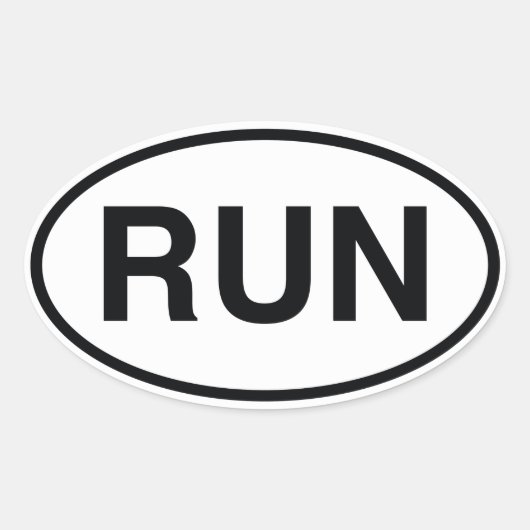 RUN OVALE STICKER (Voorkant)