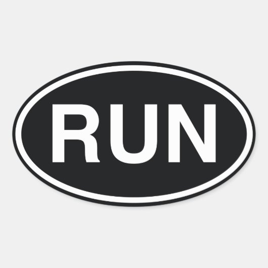 RUN OVALE STICKER (Voorkant)