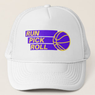 Run Pick Roll Pur Basketball Court Hoopers Coaches Trucker Pet