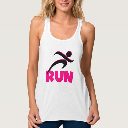RUN Pink Fitness Running Tanktop (Voorkant)